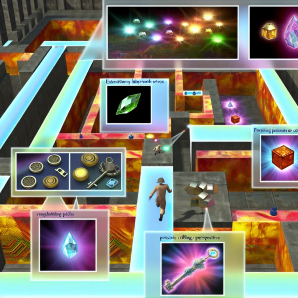 Ekran przedstawiający kolekcję zebranych przedmiotów w Super Maze World