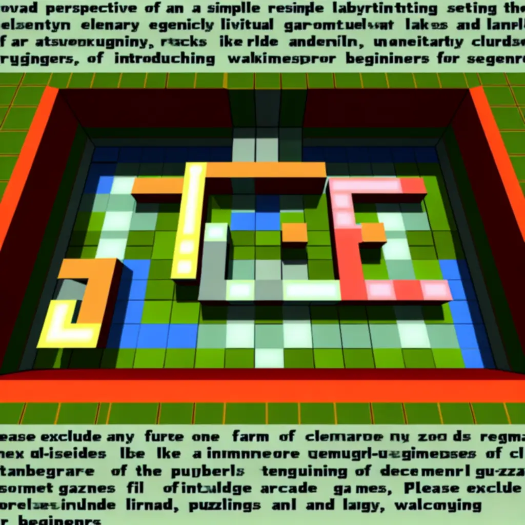 Przykładowy widok pierwszego poziomu Super Maze World z zaznaczoną optymalną ścieżką przejścia.