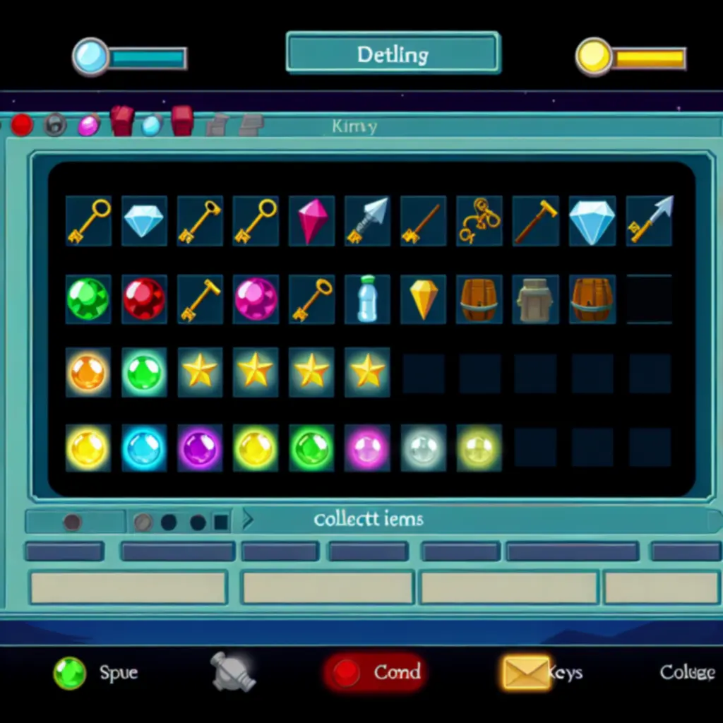 Ekran ekwipunku w Super Maze World z widocznymi slotami na przedmioty i statystykami postaci.