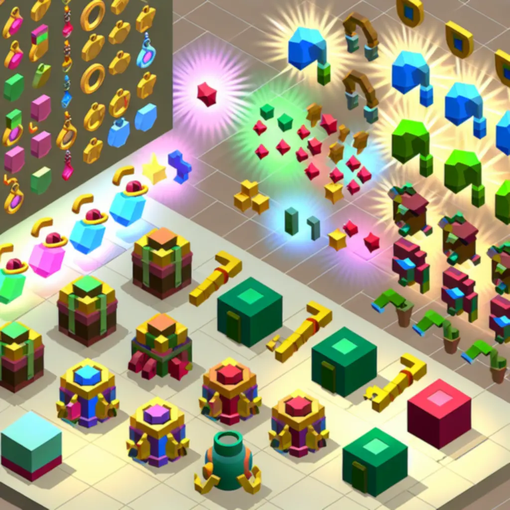 Wizualizacja nowych przedmiotów z gry Super Maze World